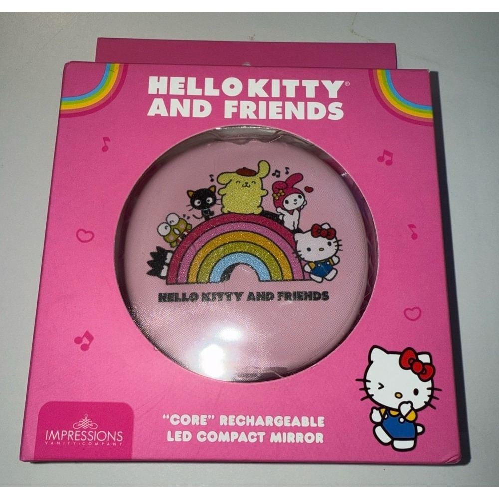 Impressions Hello Kitty‎ And Friends Rechargeable LED Compact Mirror Rainbow
